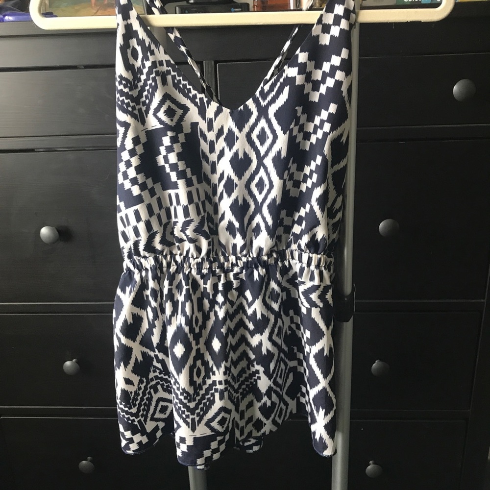 Aztec pattern peplum top